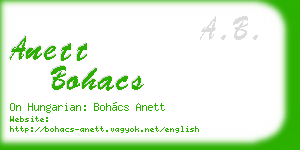 anett bohacs business card